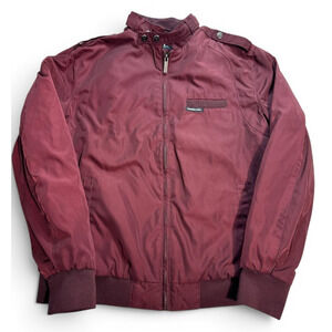 Members Only Men’s Large Burgundy Racer Jacket Lightweight Full Zip Coat